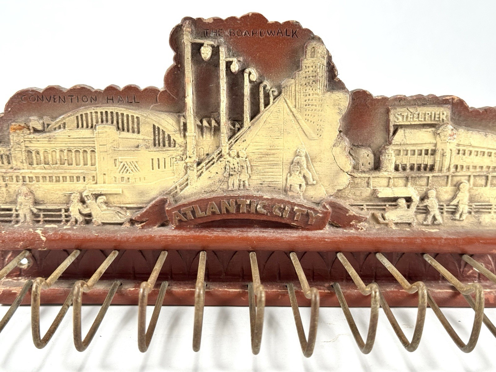 Vintage Tie Belt Rack Hanger Atlantic City New Jersey NJ Beach Decor Advertising