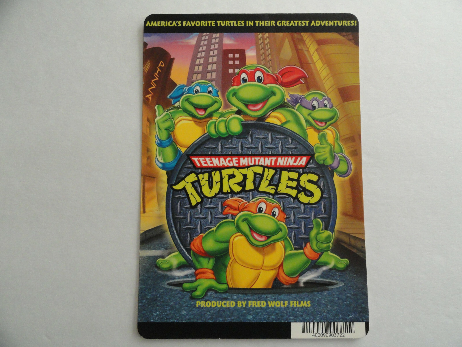 TEENAGE MUTANT NINJA TURTLES – BLOCKBUSTER VIDEO BACKER CARD 5″X8″ NO MOVIE