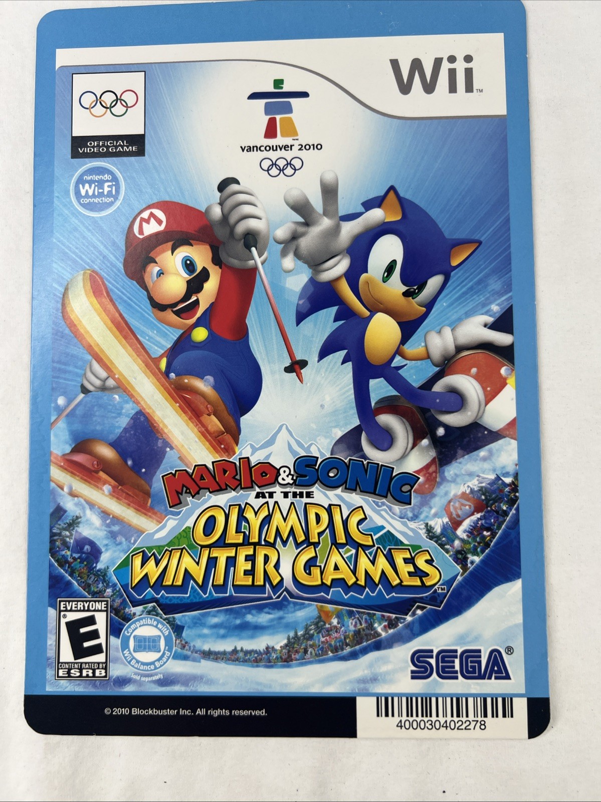 Nintendo Wii Mario & Sonic Olympic Winter Games Blockbuster Display “Card Only”