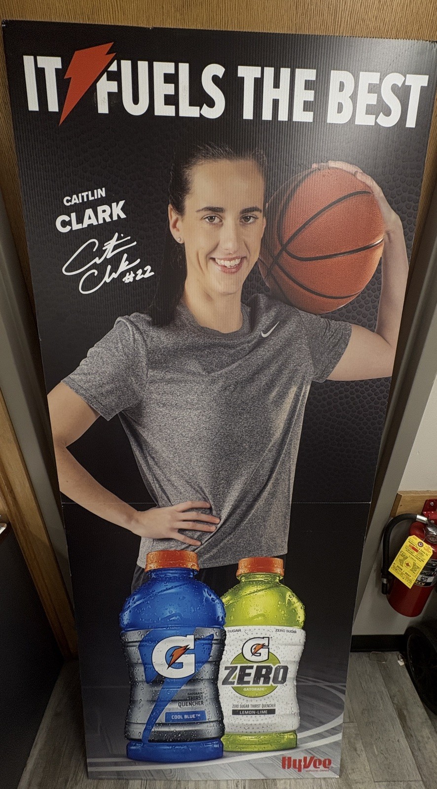Gatorade Caitin Clark Coroplast Standee 30″x72″ Iowa Hawkeyes Hy-Vee Promotional