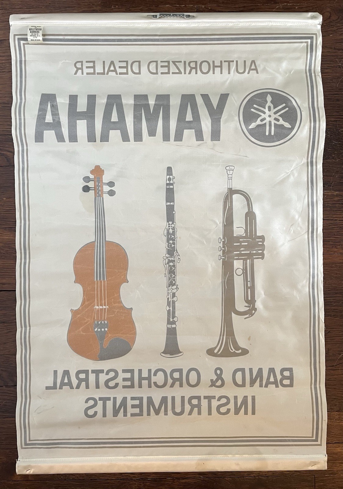 Vintage Yamaha Band & Orchestral Instrument Authorized Dealer Banner 70s 80s