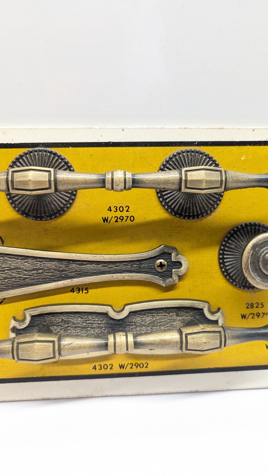 Vintage Hyer Salesman Sample Store Display Mounted Handles & Knobs Sheraton