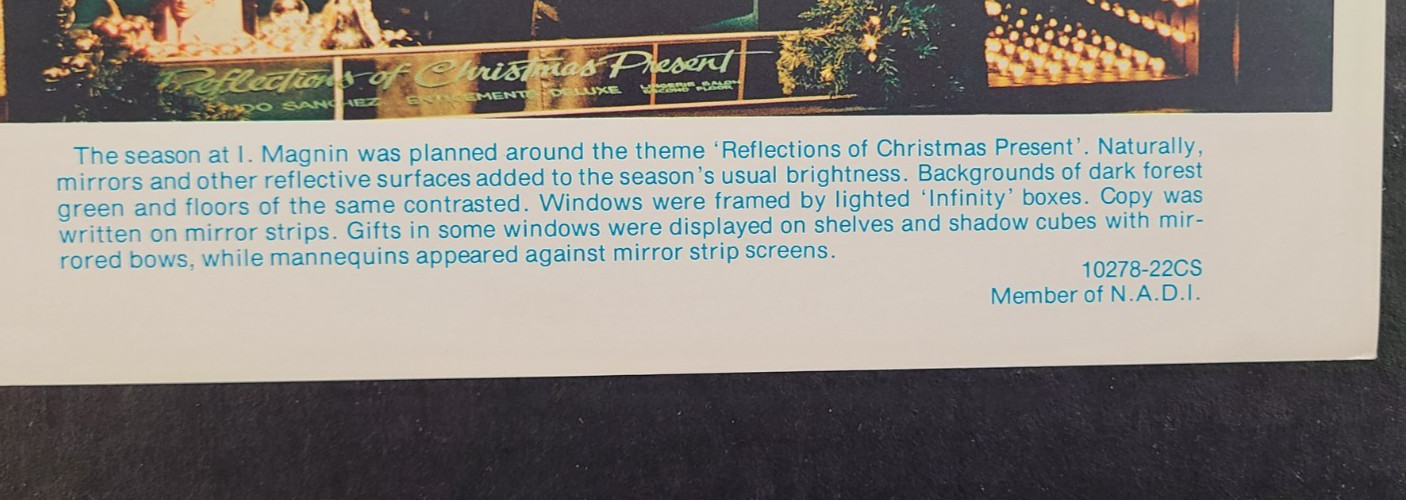 1978 I. MAGNIN SF WINDOW DISPLAY PHOTO PRINT REFLECTIONS OF CHRISTMAS PRESENT