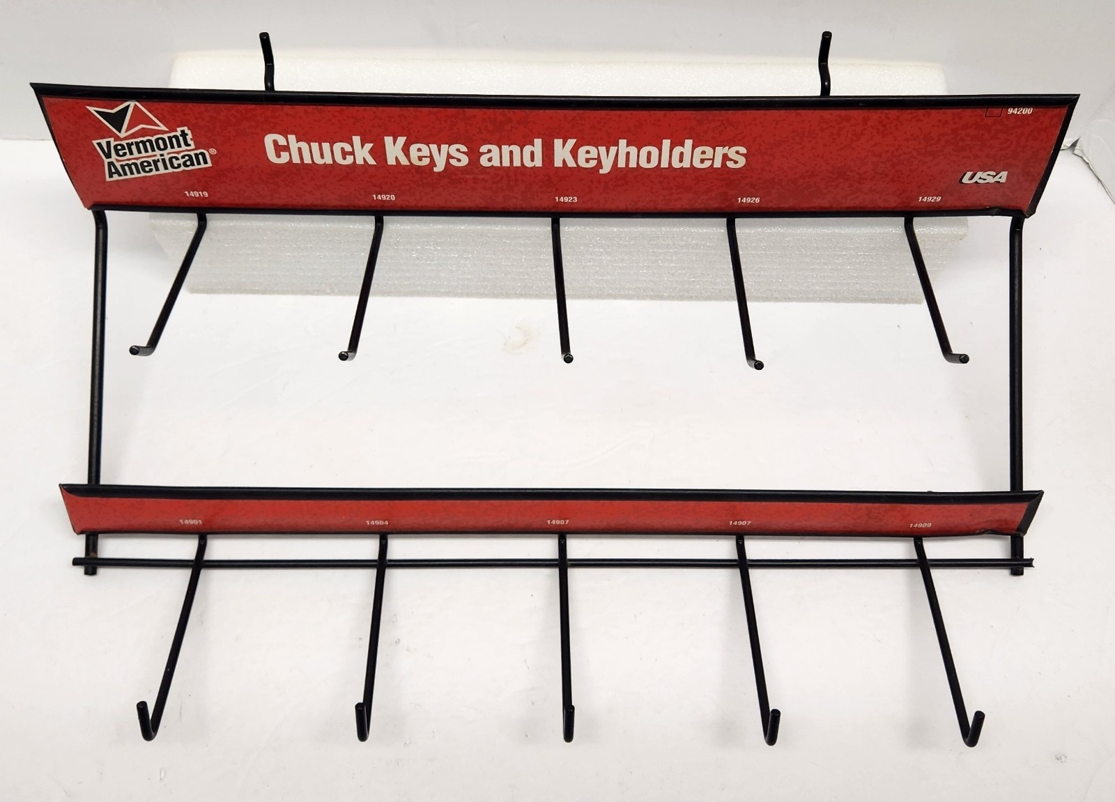Vintage VERMONT AMERICAN Chuck Keys & Keyholders Metal Sign Display Rack -Drills