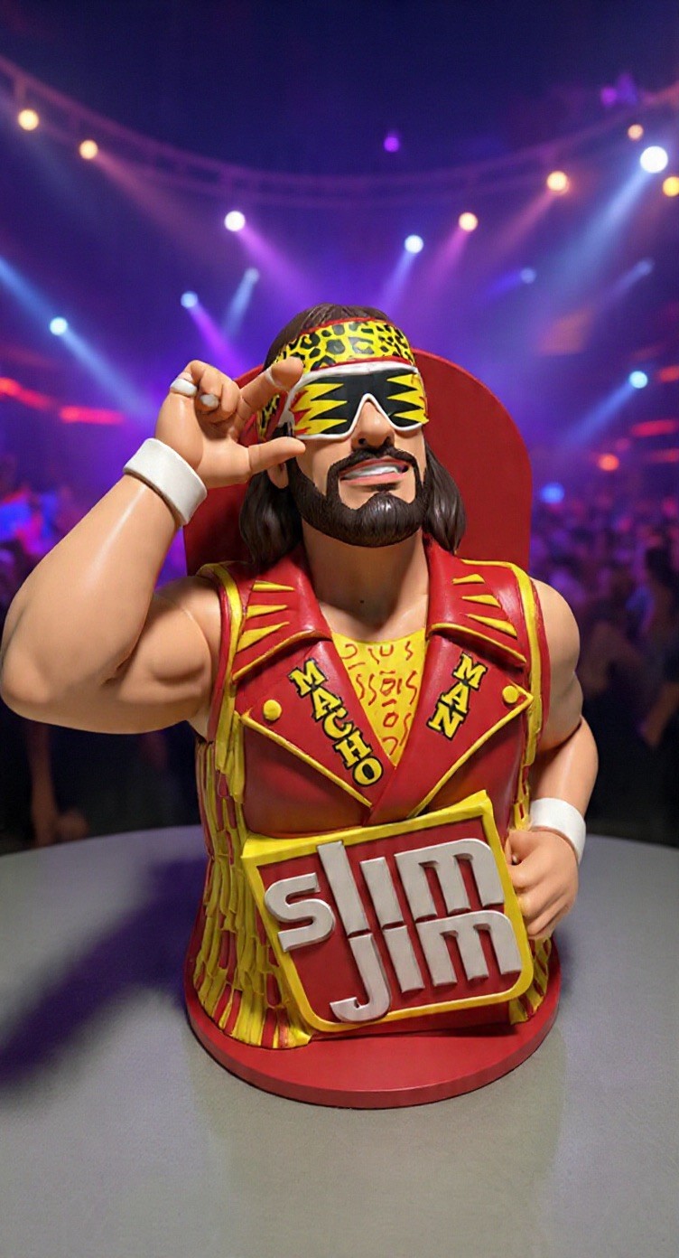 2025 Slim Jim Macho Man Randy Savage Collector Series Display Holder WWE