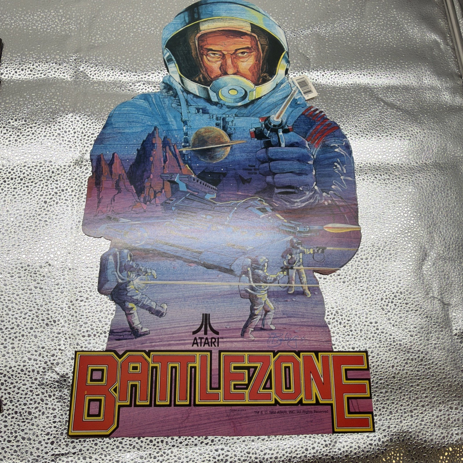 Lot Of 8 Atari Store Display Advertising Sign 1982 Astroids Battle See Pics More