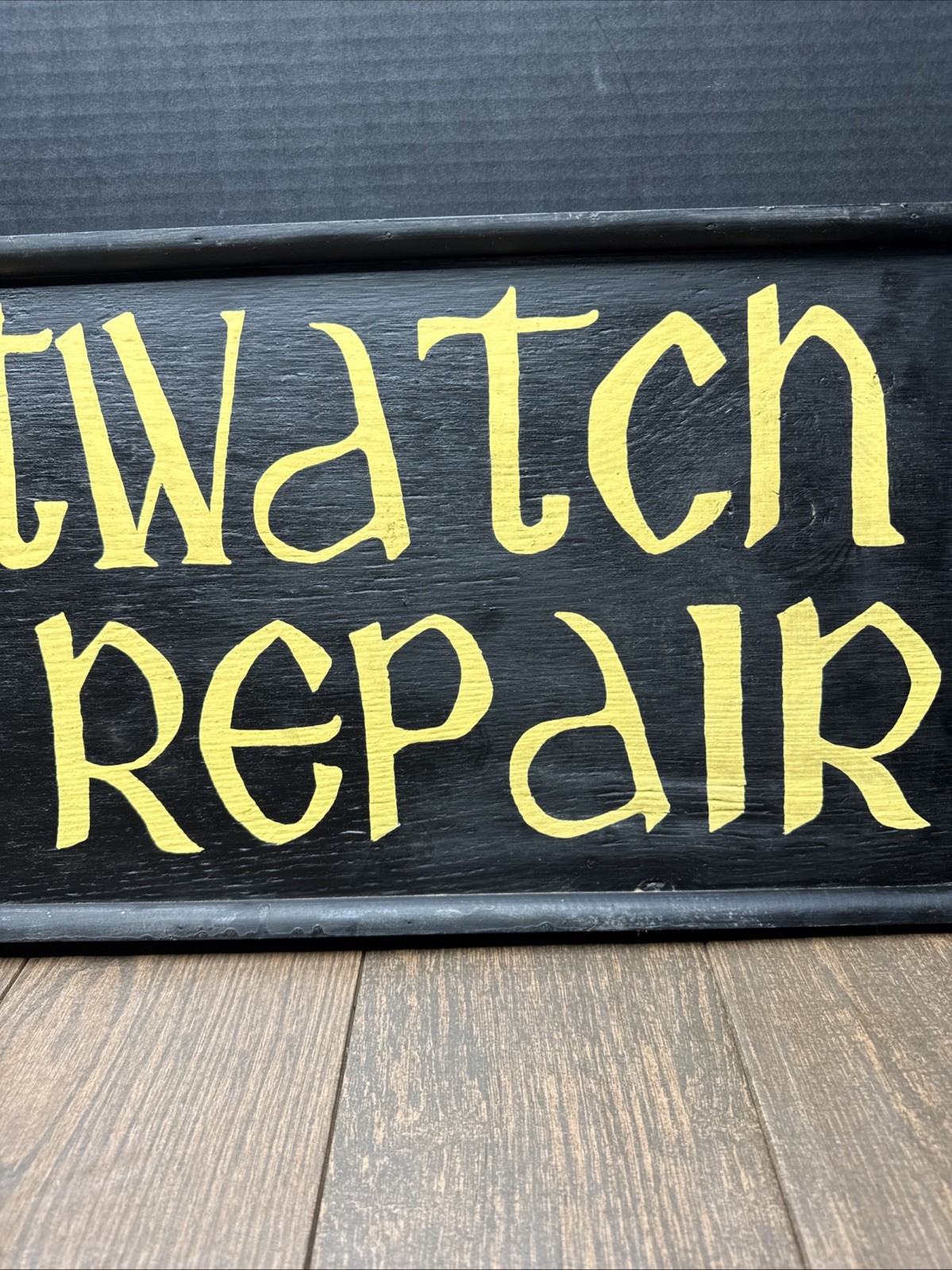 Vintage Wood – POCKET WATCH CLOCK REPAIR – STORE DISPLAY SIGN 36×12