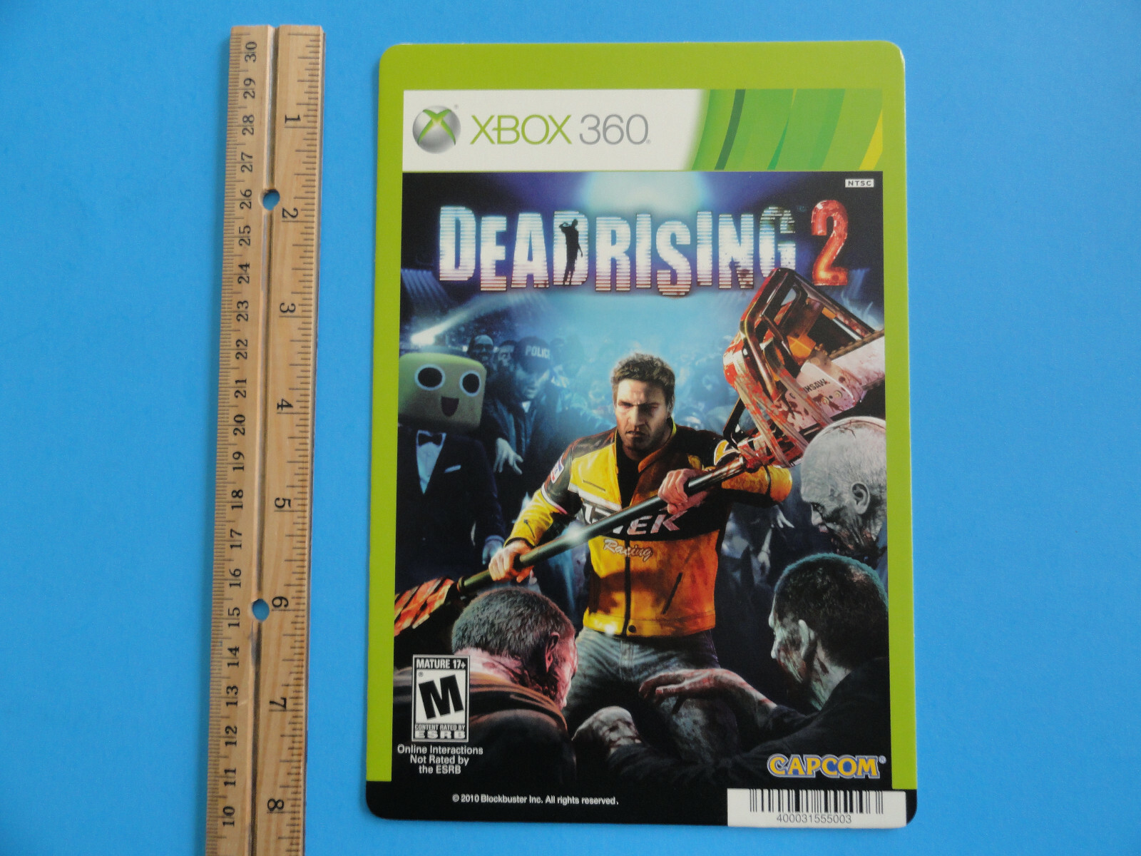 XBOX 360 DEAD RISING 2 BLOCKBUSTER VIDEO BACKER CARD 5″X8″ NO GAME