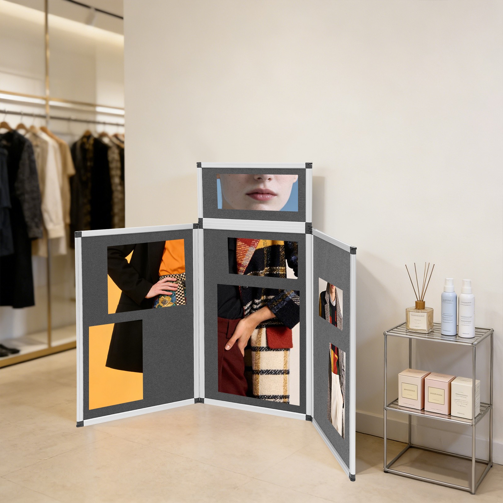Modern Trifold Poster Display Board 3+1 Folding Display Board with Carry Bag