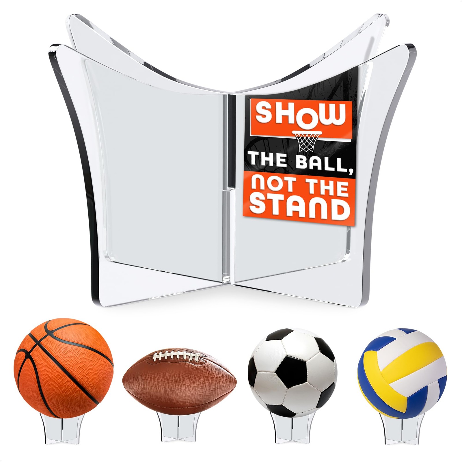 LIBERHAUS Basketball Stand Display, Clear Acrylic, Stand,