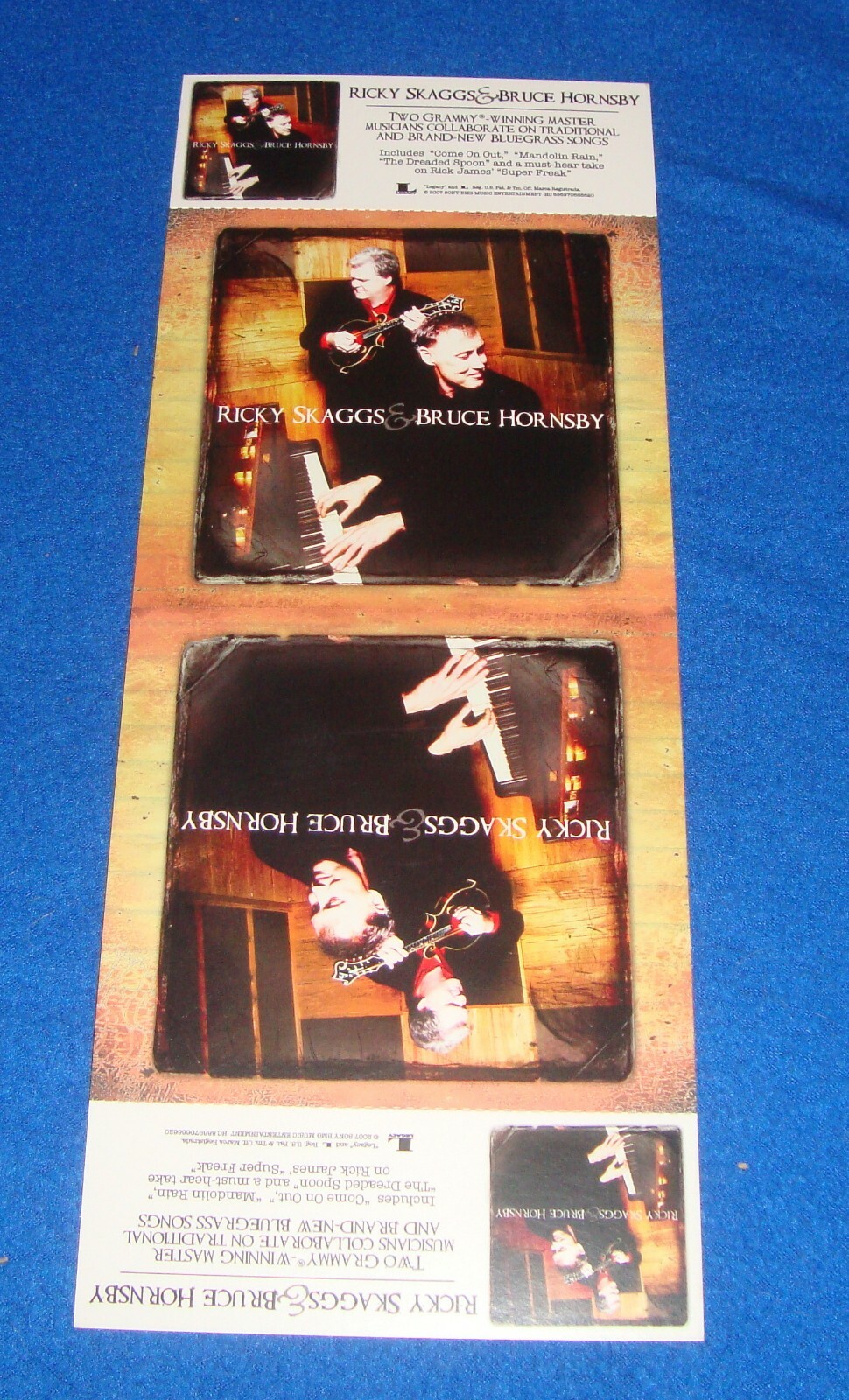 2007 Original Store Display Ricky Skaggs & Bruce Hornsby Cardboard Sign Display