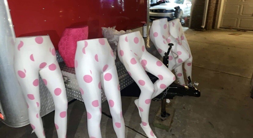 Victoria’s Secret PINK Large Life Size Mannequin Legs-1 Polka Dot Vintage RARE