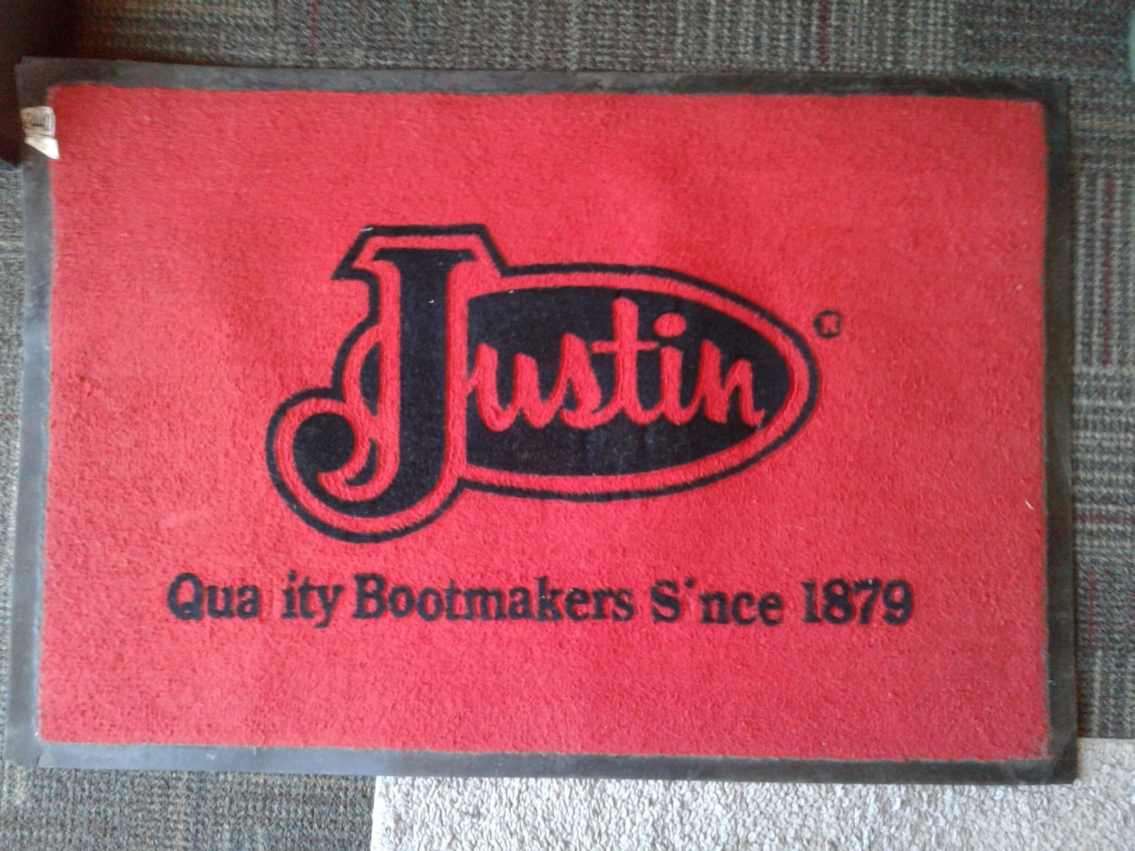 Collectible Western Justin Boots Store Display Floor Mat.