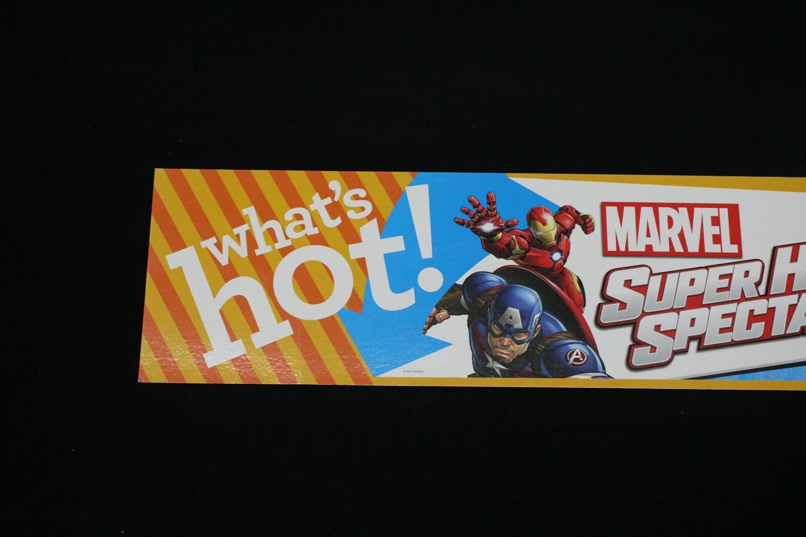 Toys R Us Retail Sign Store Aisle Display Banner Marvel Super Heroes Ironman NOS
