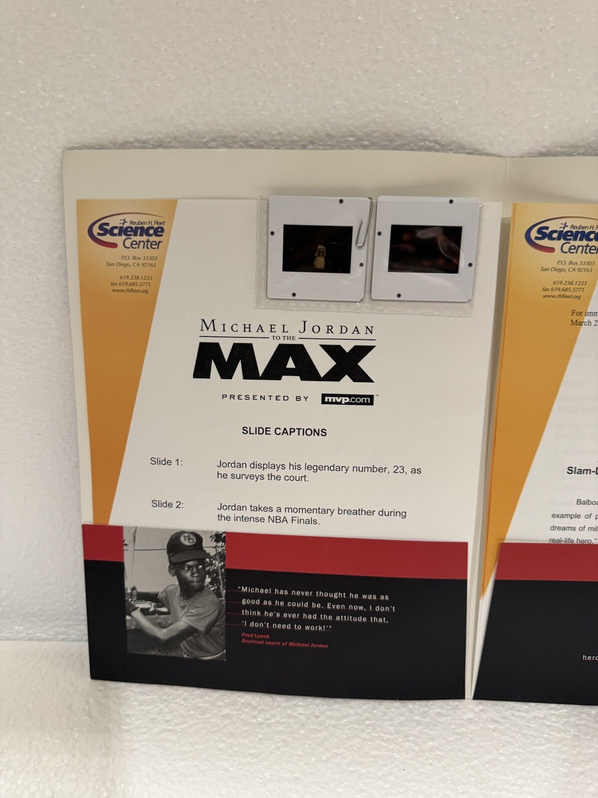 MICHAEL JORDAN to theMAX Media Press Brochure Rare