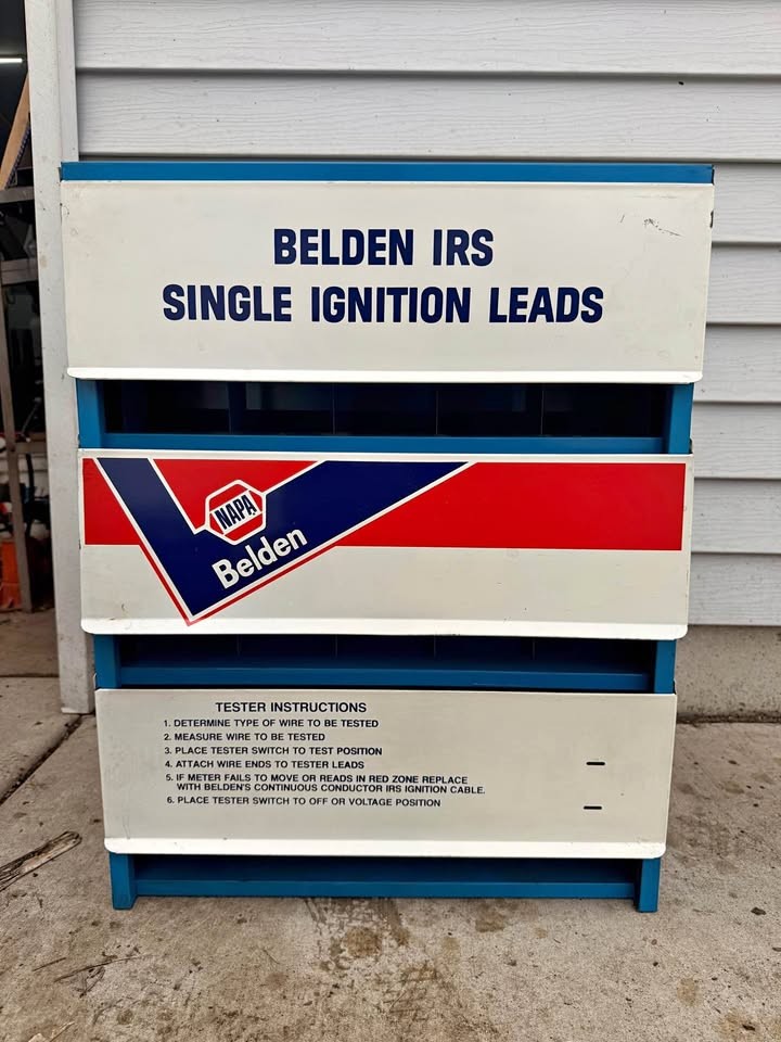 NOS NAPA Belden Metal Spark Plug Display Cabinet Advertising Parts Storage Sh…