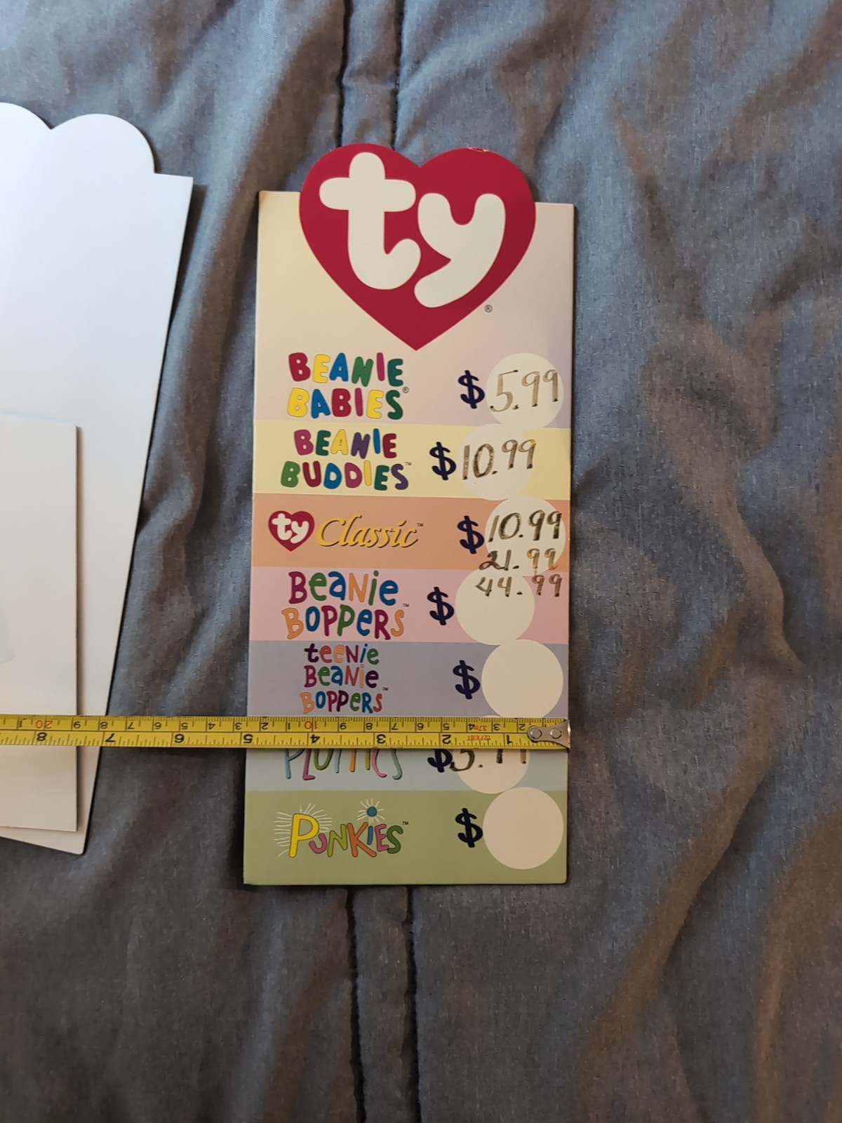 Lot Of 2 TY Beanie Babies Baby Product Line Store Easel Display Price Display