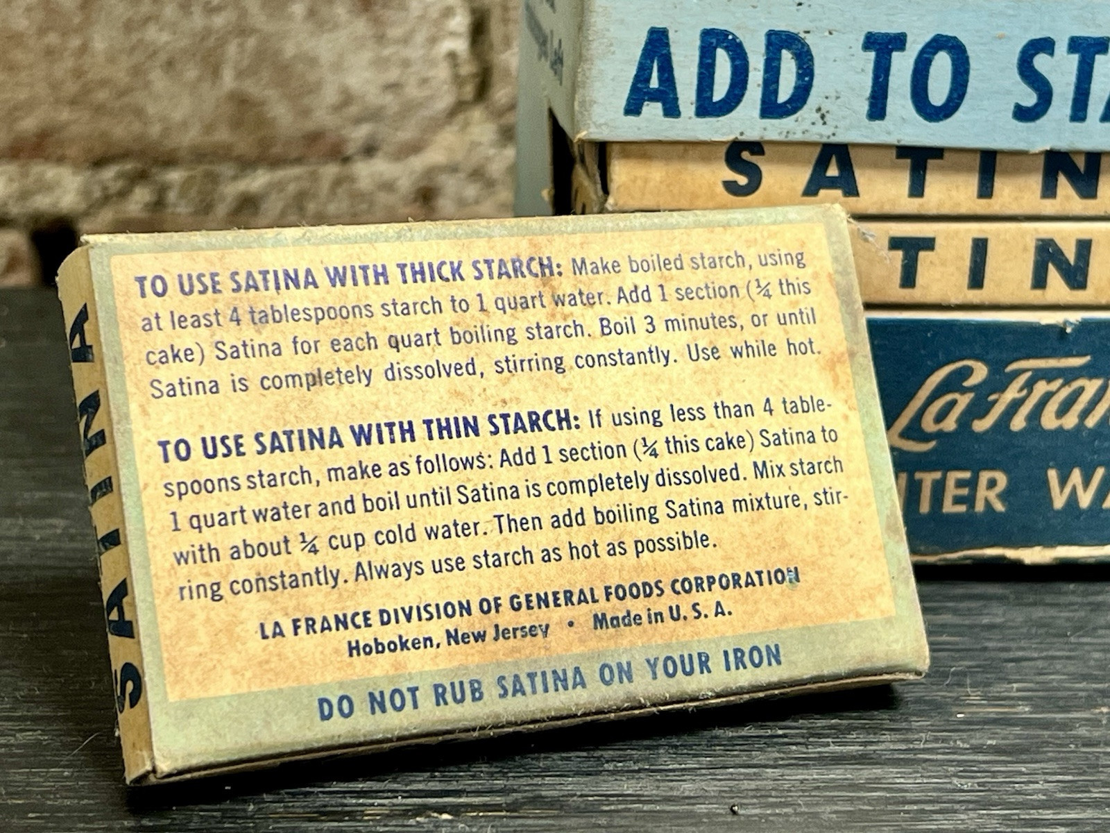 Vintage Satina Starch Full Box General Country Store Display & 24 NOS Packages