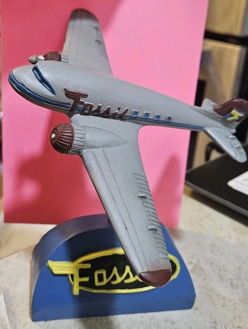 FOSSIL Dealer Collector Store Display Advertising Airplane Plane Aviation Figure