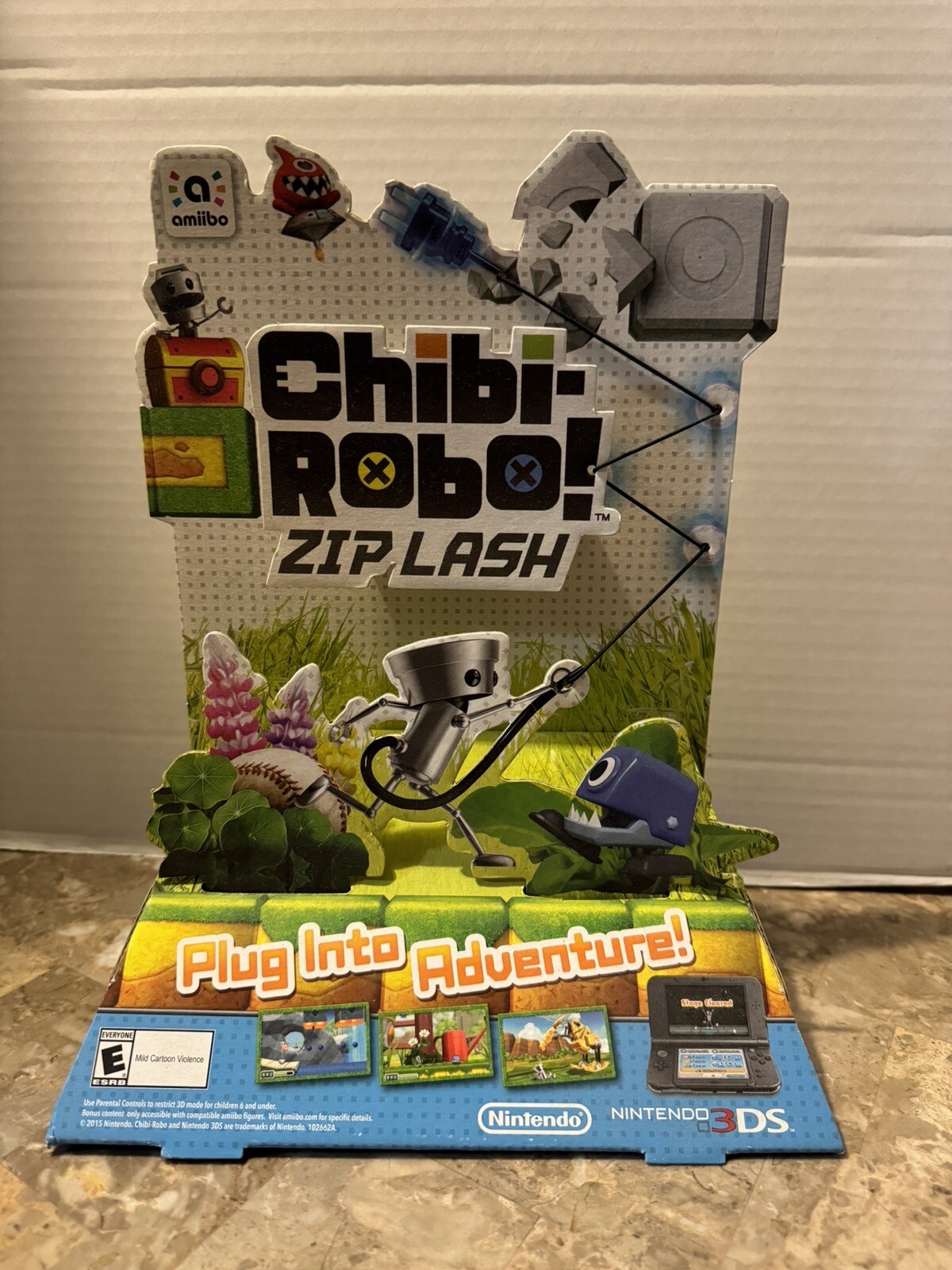 Nintendo 3ds Chibi-robo Zip Lash Retail Store Display Countertop Standee 2015