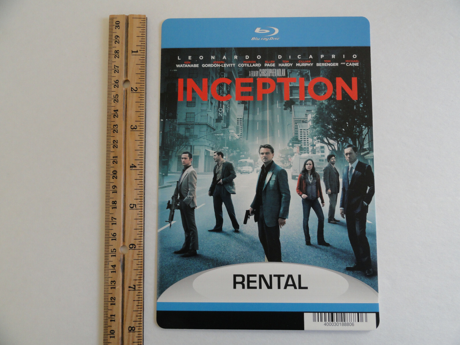 INCEPTION – LEONARDO DICAPRIO – BLOCKBUSTER VIDEO BLU-RAY BACKER CARD 5″X8″