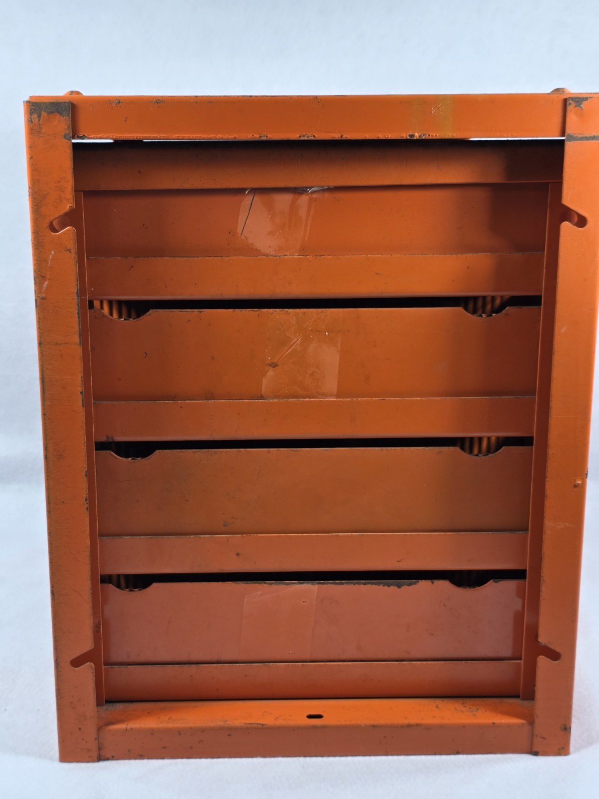 VTG Dorman Auto Parts Bin 4 Drawer Cabinet Counter Orange Tool Organizer