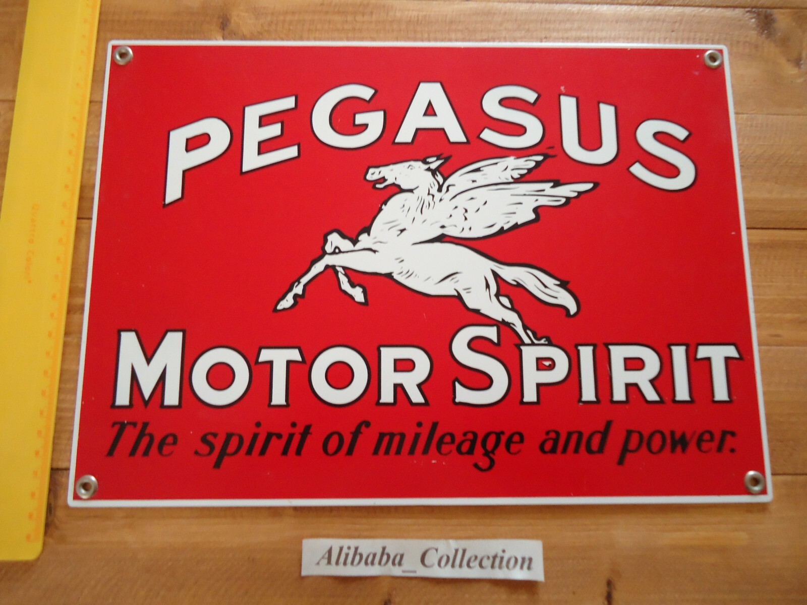 Enamel Plate Pegasus Motor Spirit Horse Unicorn Power 25*35cm 0.6 kg