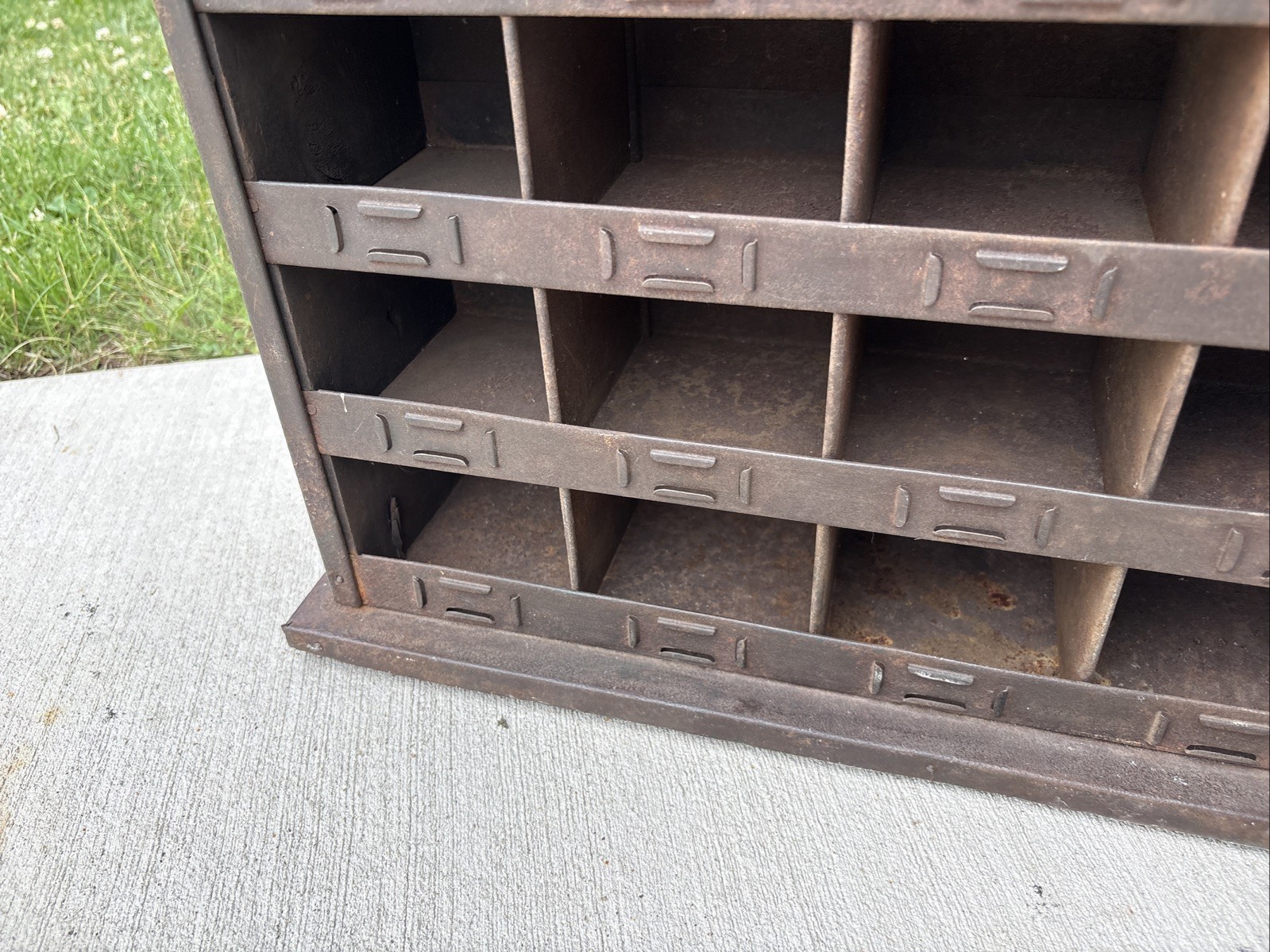 Antique Metal Parts Bin Cabinet Industrial Metzger Chicago Store Counter Display