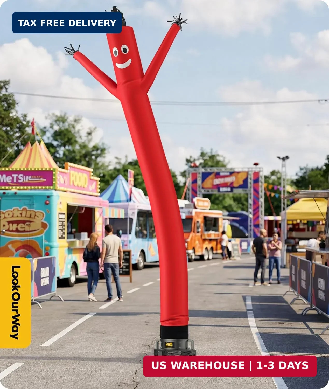 LookOurWay Air Dancers Inflatable Tube Man Attachment – 20 Feet Tall Wacky Wavin