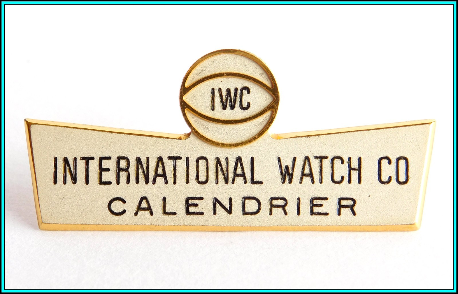 IWC – RARE VINTAGE 1960’s IWC Enameled WINDOW SHOP DISPLAY SIGN: “Calendrier”