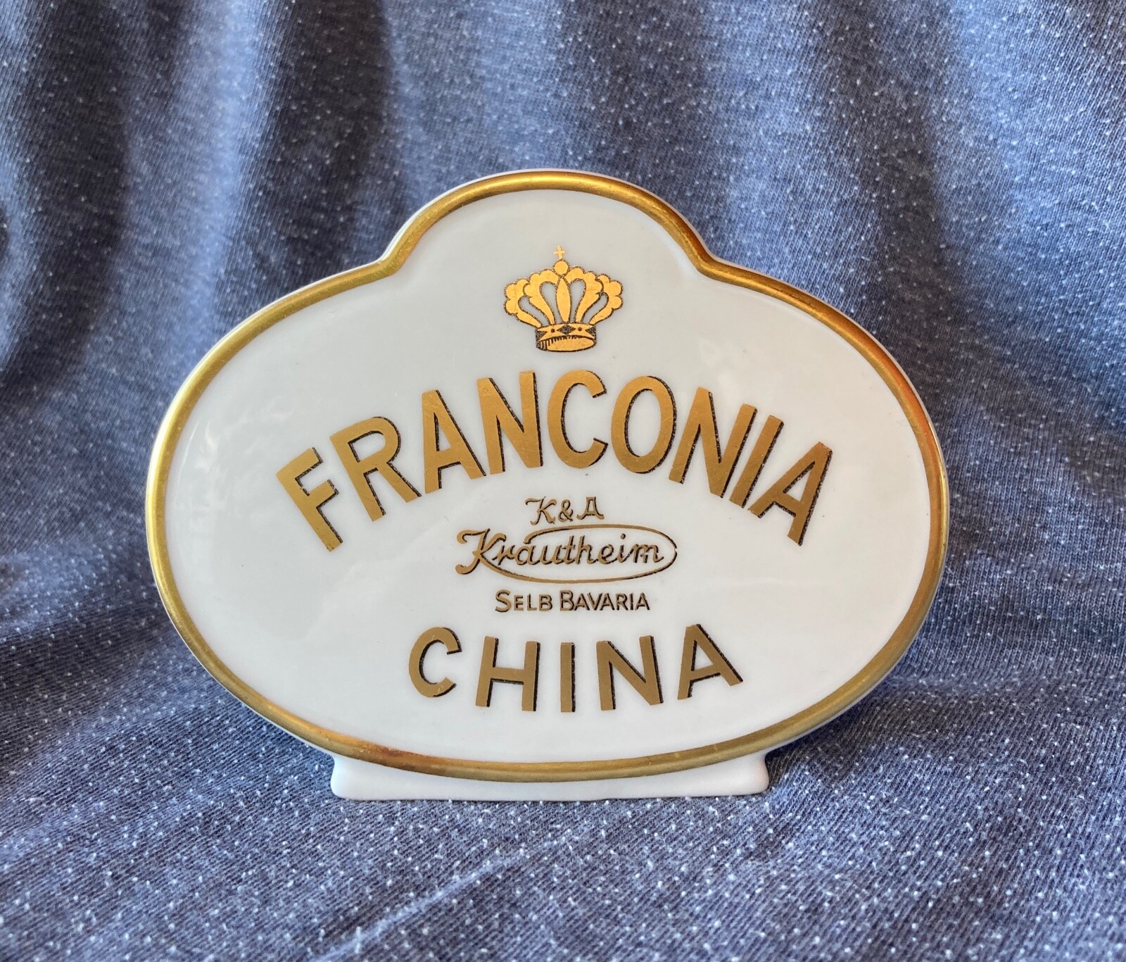 Vintage Franconia China Advertising Counter Sign Porcelain Display Plaque