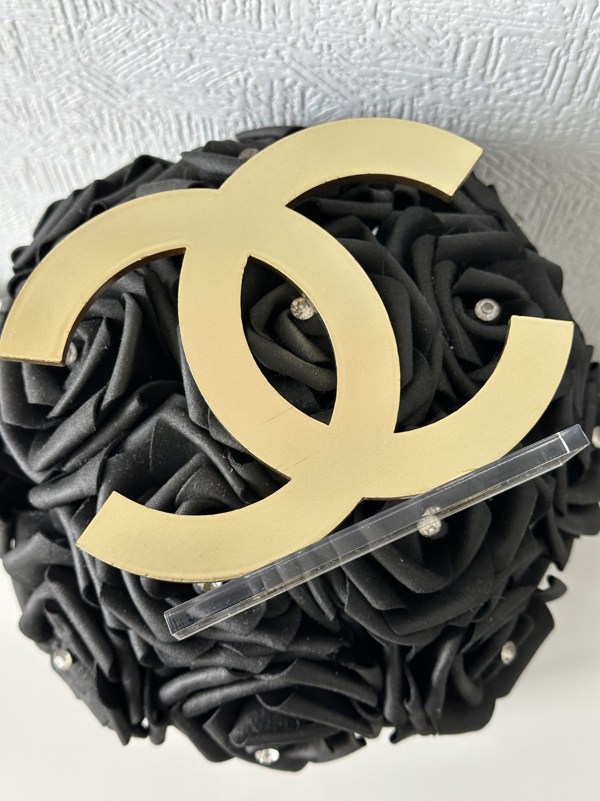 Chanel Logo Gold Store Display CoCo Mark Logo Acrylic New