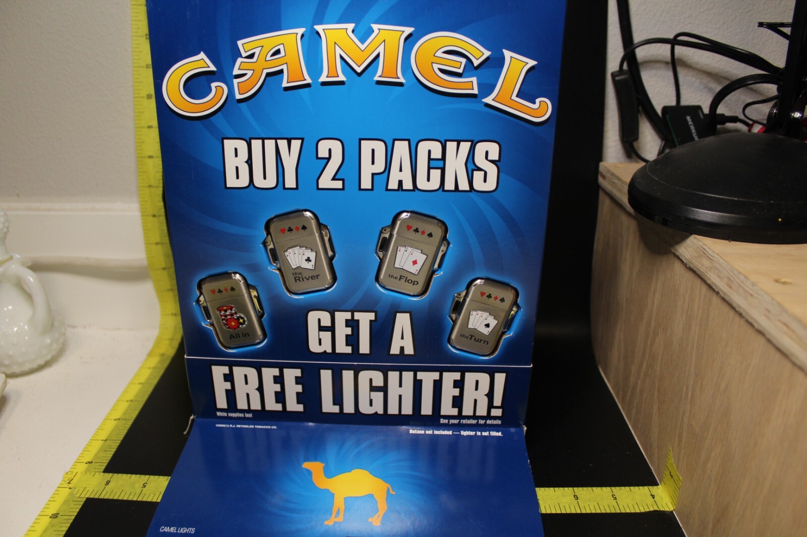 2005 Camel Cigarettes Free Lighter Store Display w/4 Poker Card Butane Lighters