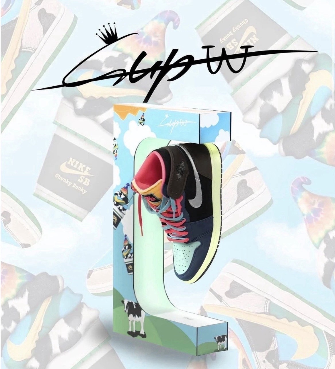 SupW Levitating Shoe Display SB Nike Chunky Dunky Ben Jerry’s Edt Discontinued