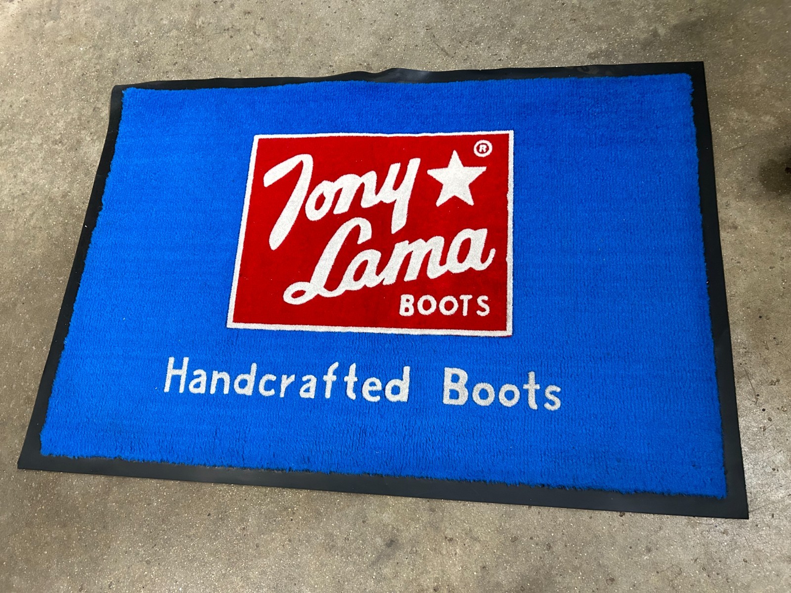 Vintage Tony Lama Mat Boots Advertisement Floor Mat Rug Sign Store Display