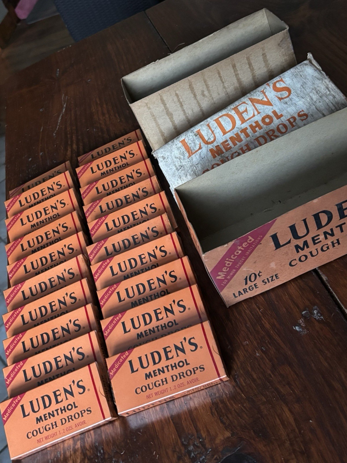 Vintage 1950’s NOS Full Box (20) Boxes LUDEN’S Country Store Counter Display