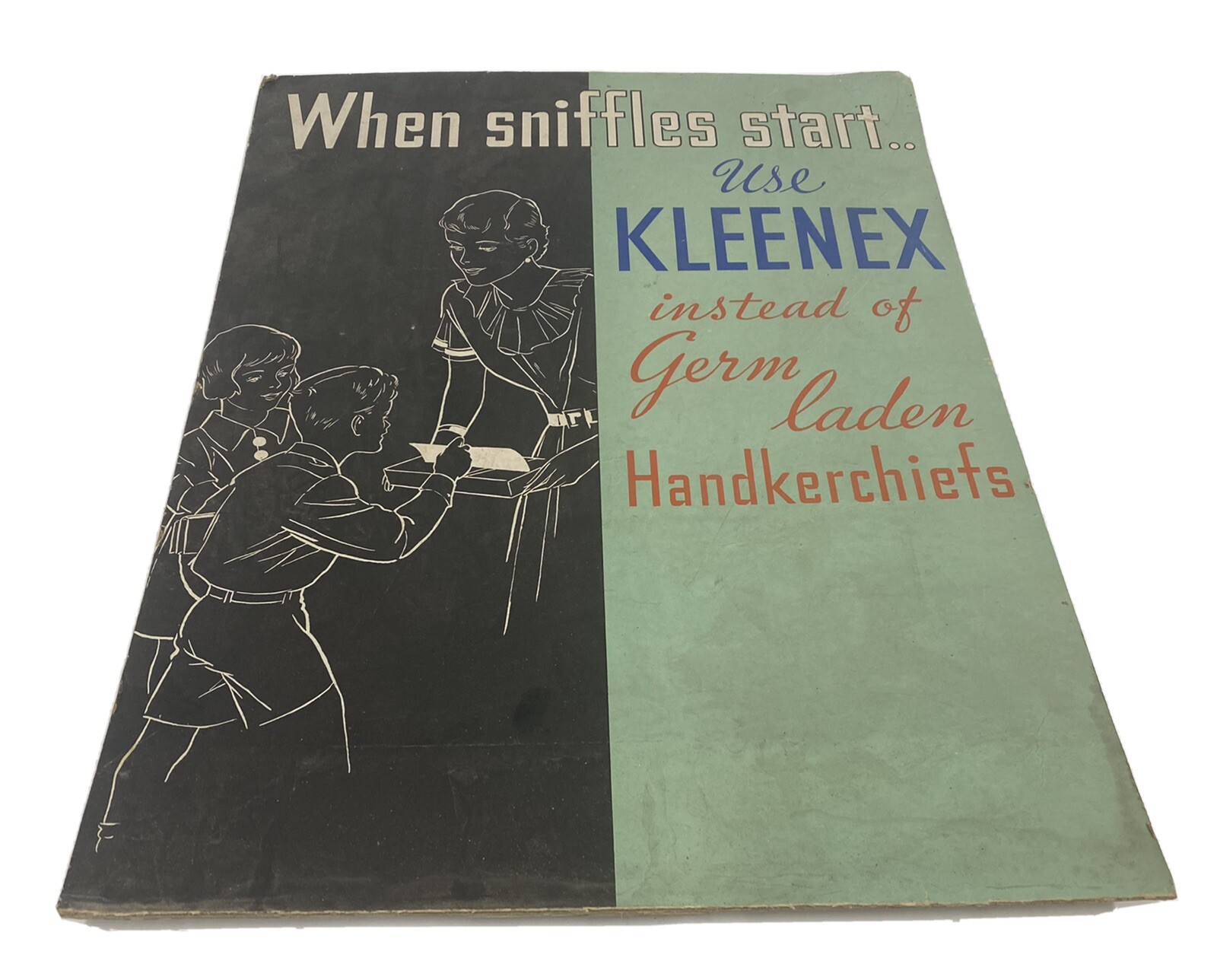 Vintage 1940s? Kleenex Advertising Cardboard Display Standee