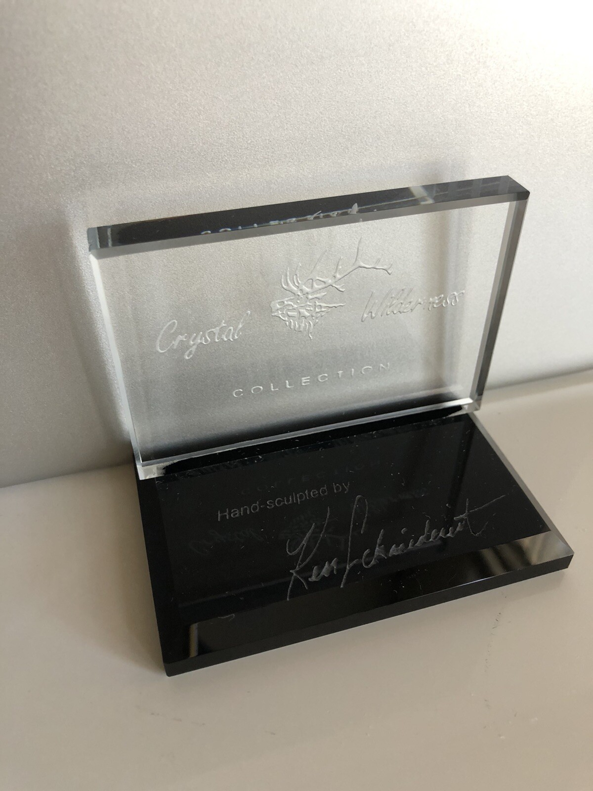 Crystal Wilderness Collection Advertising Display Crystal Glass Signed
