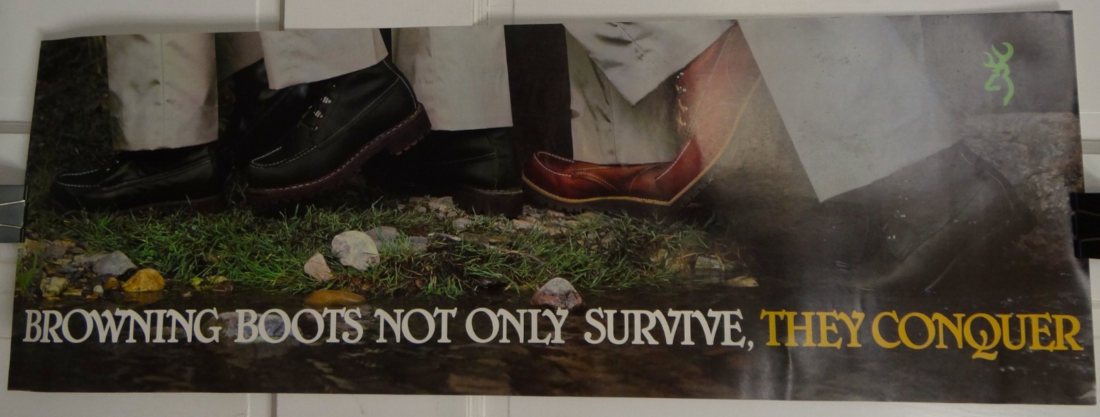 Browning Hunting Boots Store Poster, 35″ x 12″, C. 1970’s-80’s