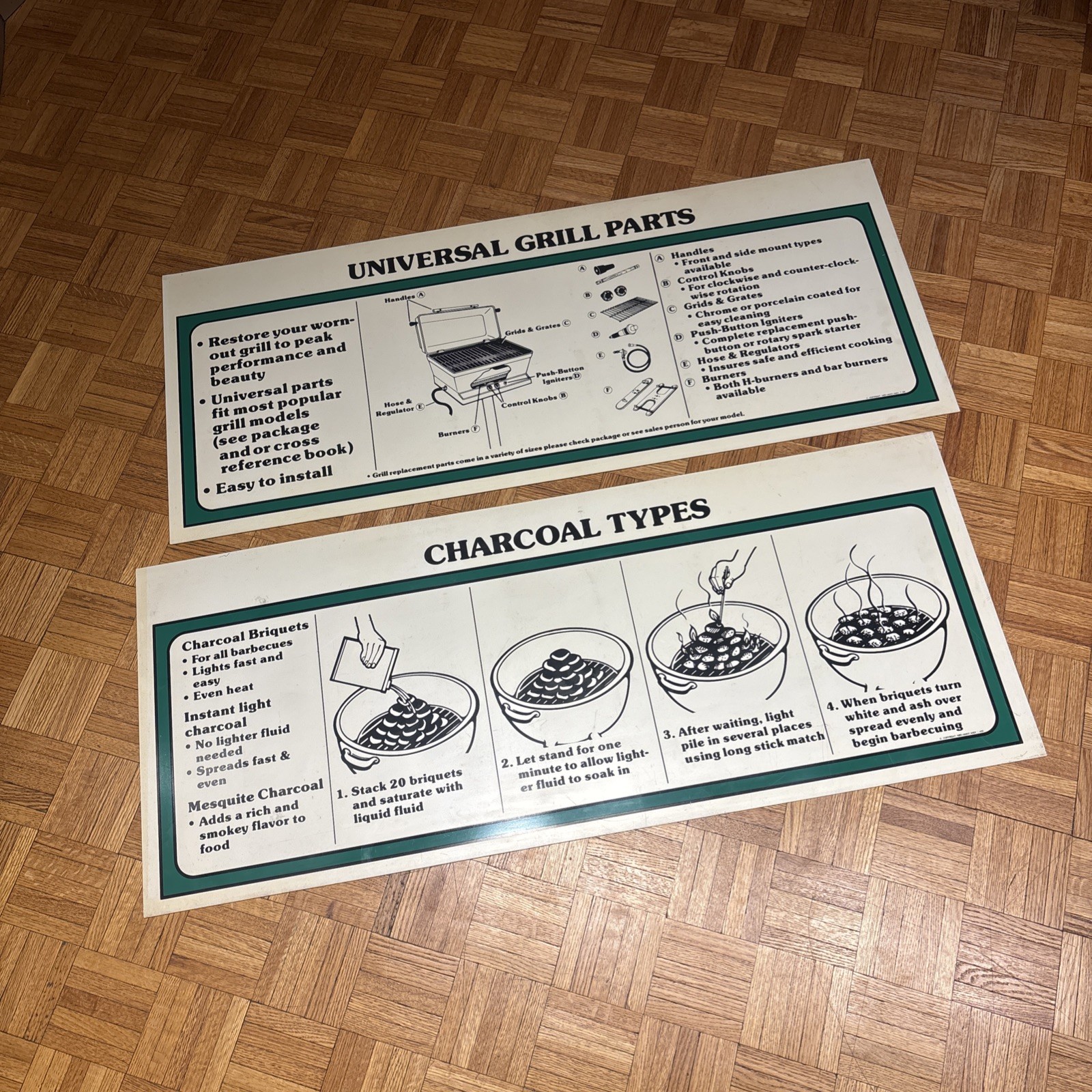 1989 Central Hardware Vinyl Store Displays (2) – 47 3/4 x 19 3/4” – Grills