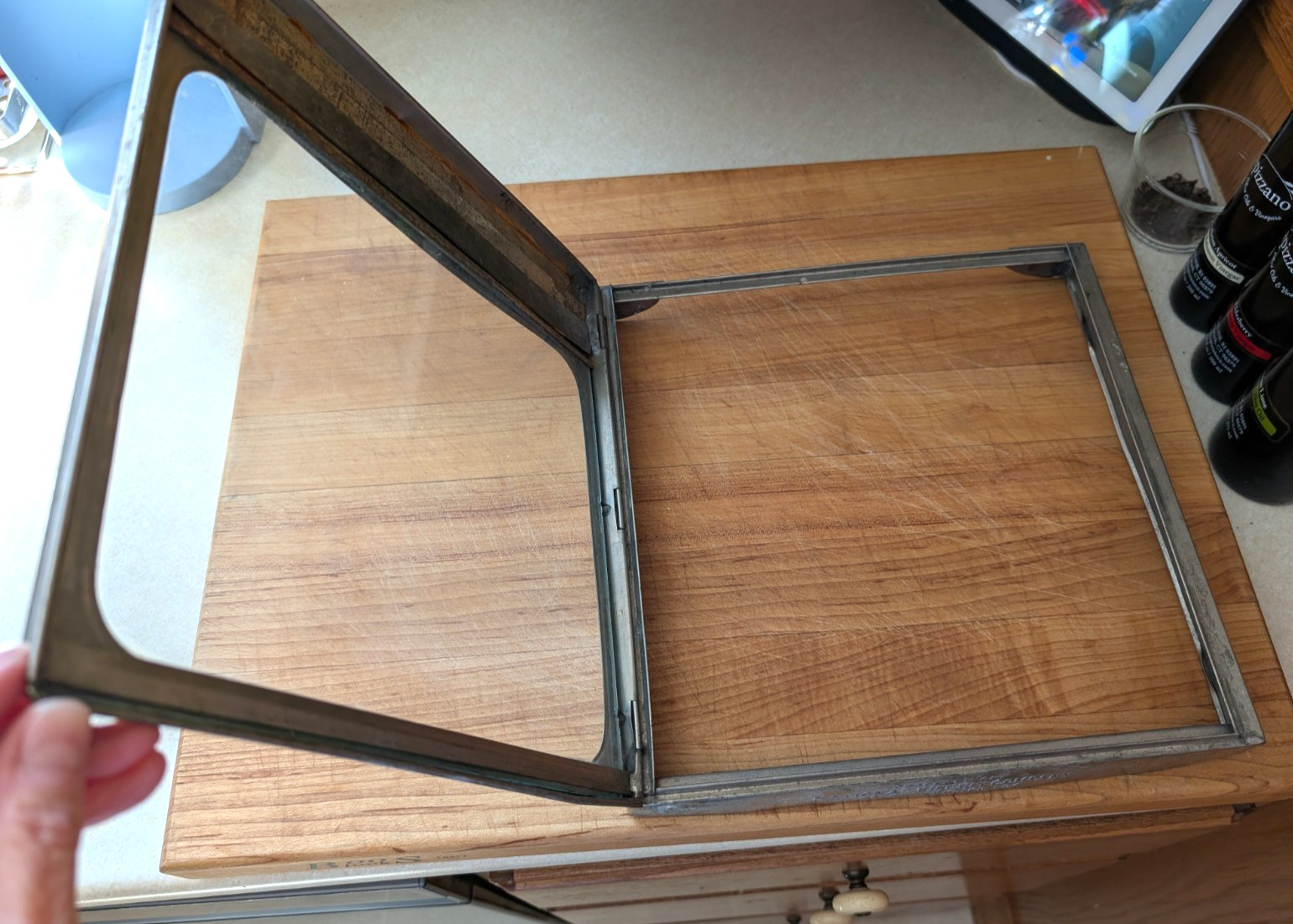 Antique Nabisco National Biscuit Co. Glass Metal Store Display Case Door