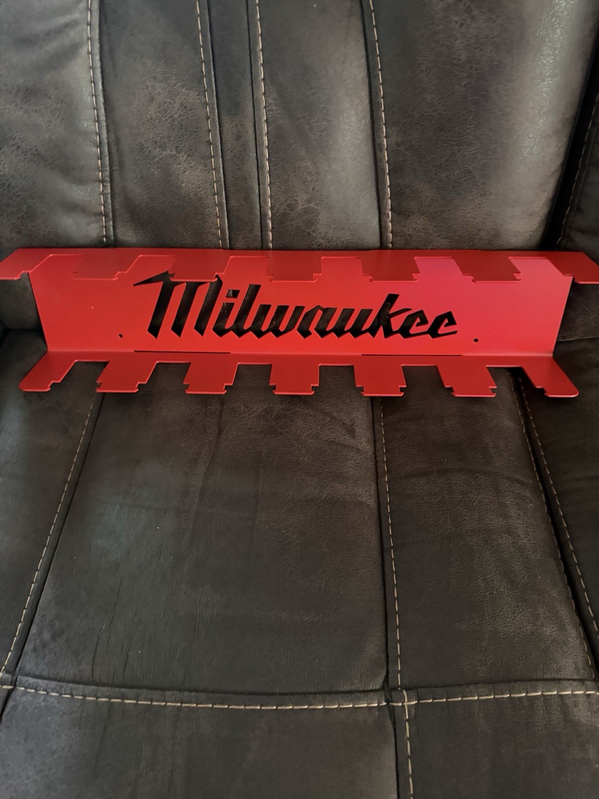 Milwaukee Red Metal M18 Battery Wall Mount-Holds 12 batteries