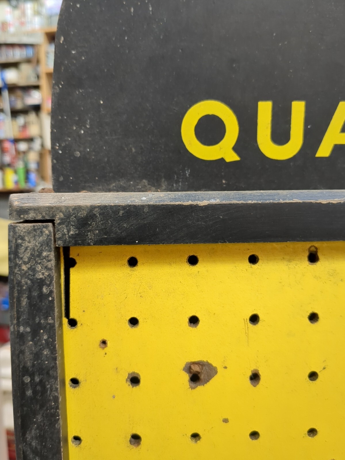 Vintage Xcelite Quality Tools Display Peg Board 30.25″ X 24.75″ X 2″ Blk Yellow