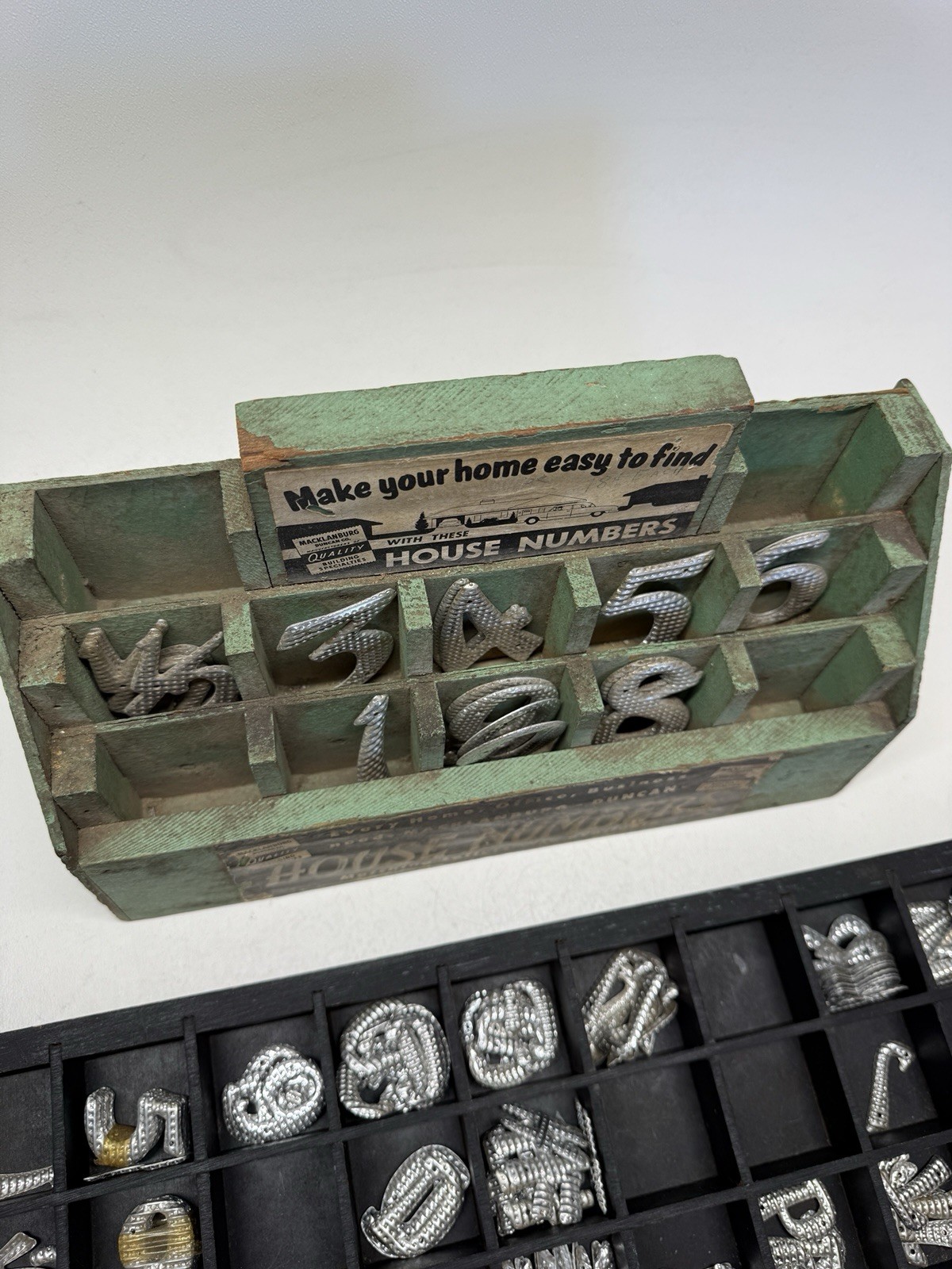 Vintage Macklanburg-Duncan House Numbers & Letters Display – Incomplete Set