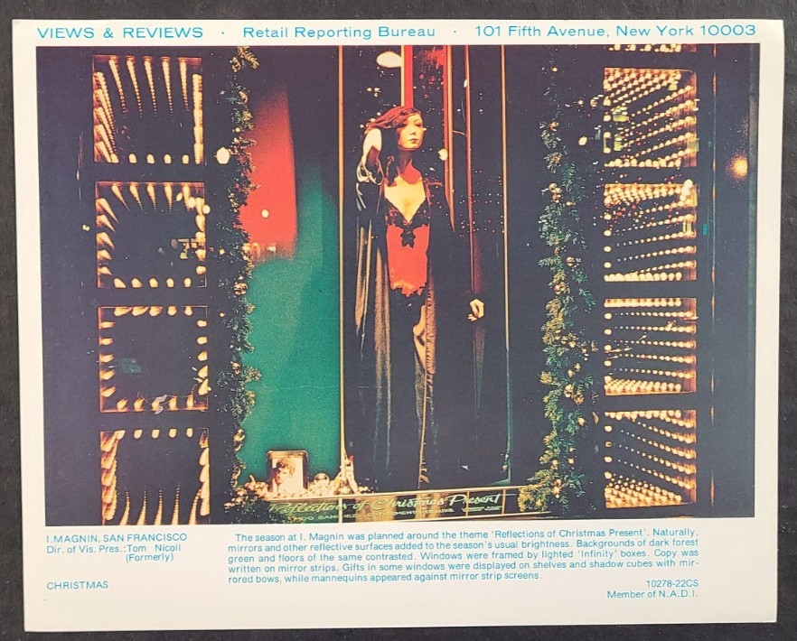 1978 I. MAGNIN SF WINDOW DISPLAY PHOTO PRINT REFLECTIONS OF CHRISTMAS PRESENT