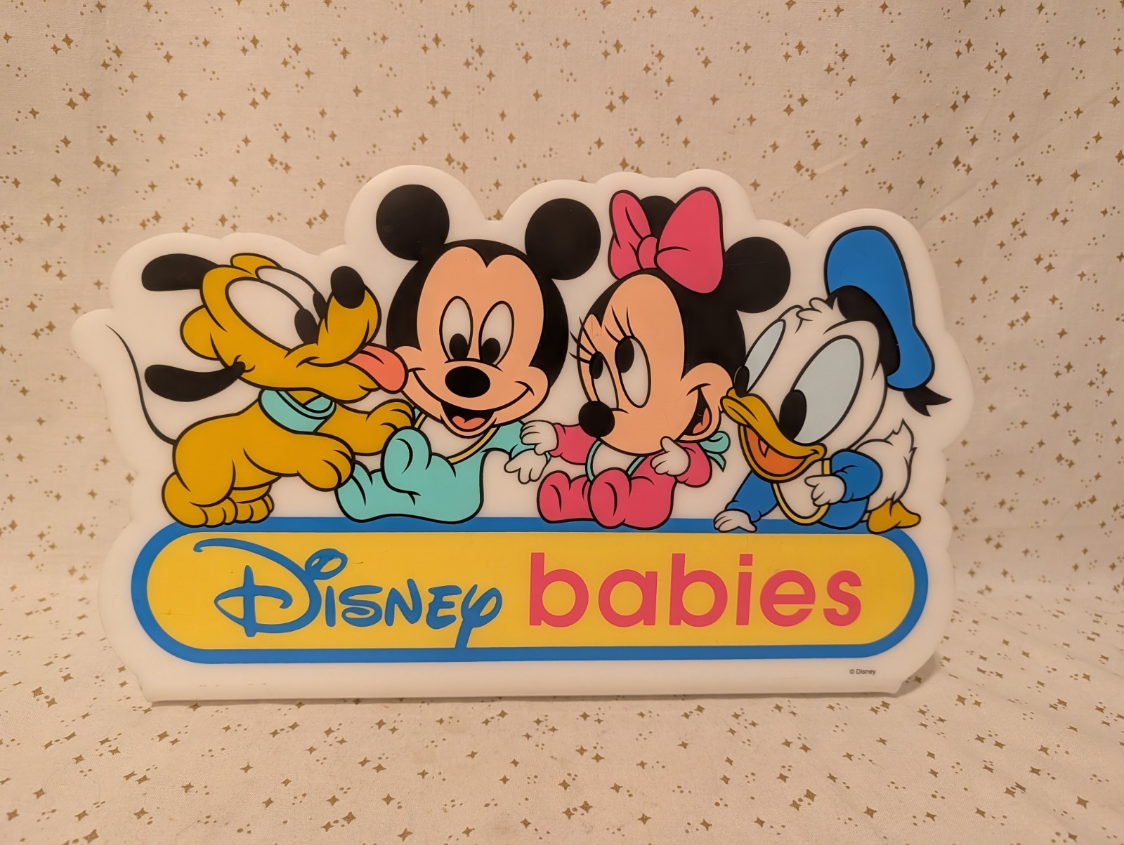 Rare Vintage 90s Disney Babies Acrylic Advertising Store Sign Rare Merch