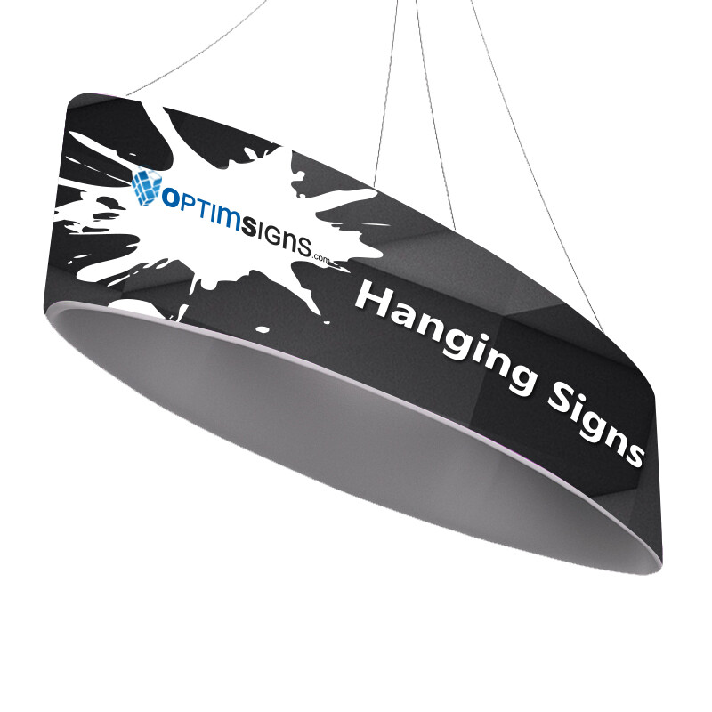 Custom Printed Elliptical Tension Fabric Ceiling Hanging Banner for Trade Show