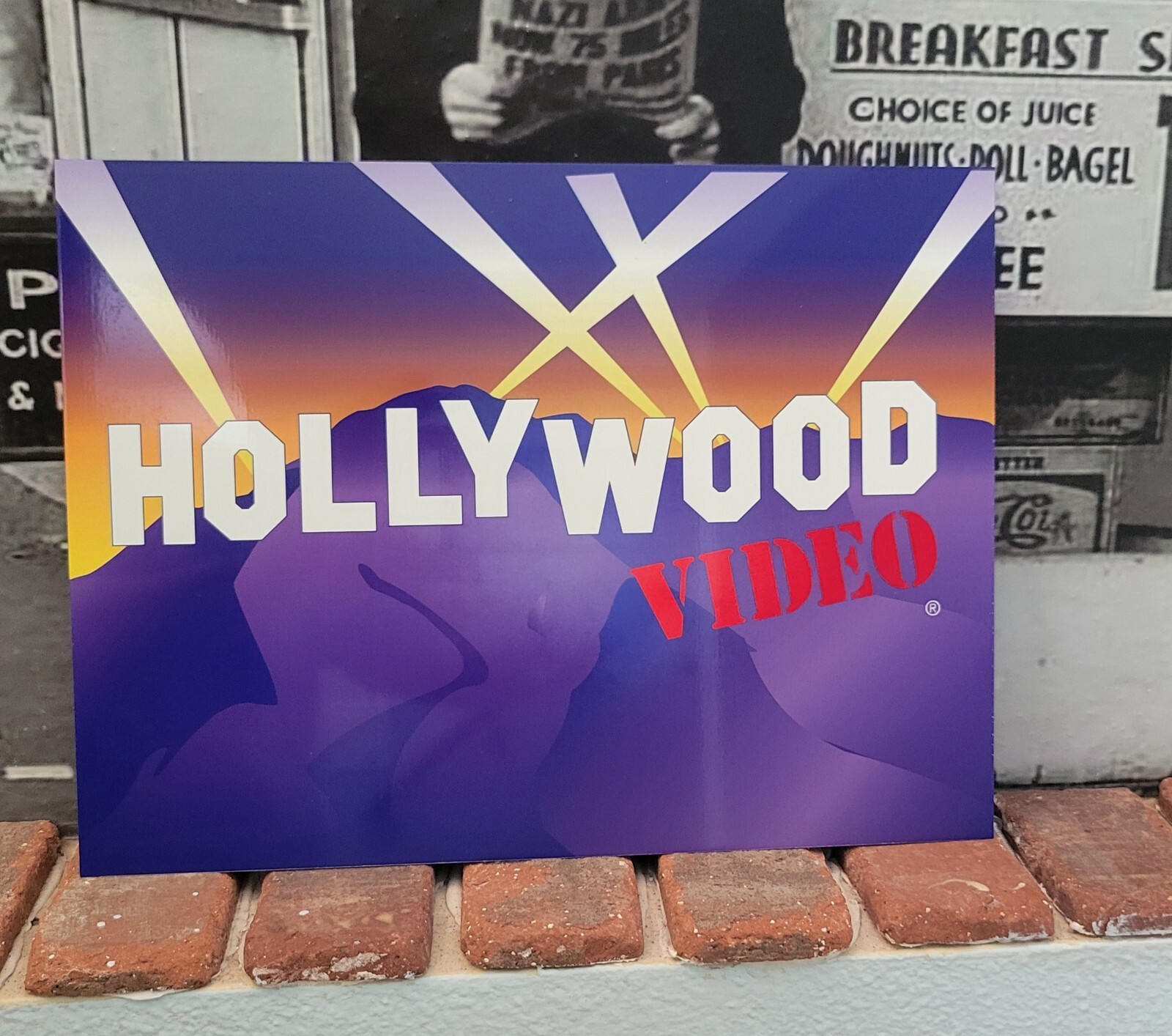 Hollywood Video aluminum display sign 9″ x 12″