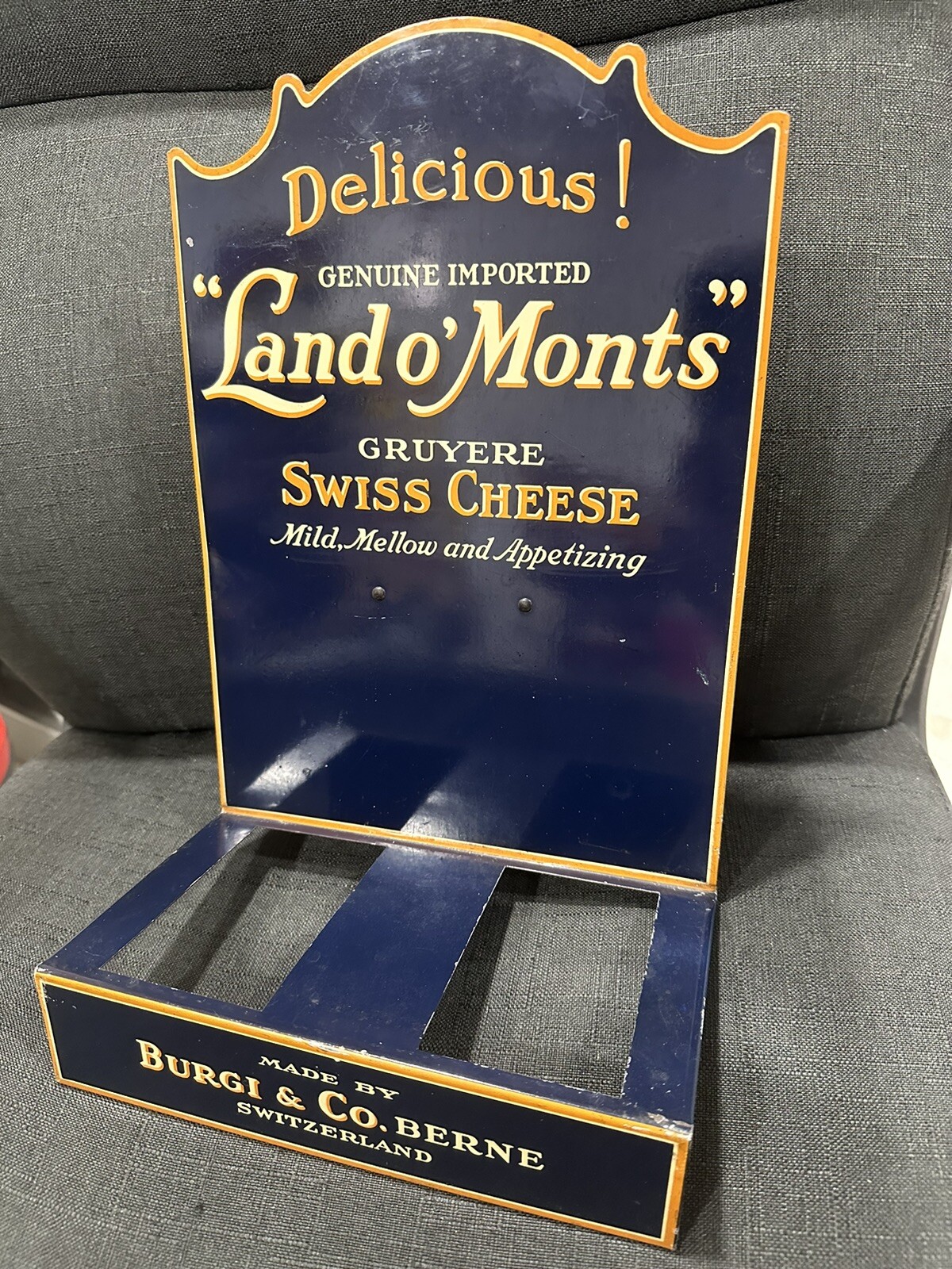 Vintage SWISS CHEESE Country Store Counter Display Rack Rare Ham Cow Dairy Milk
