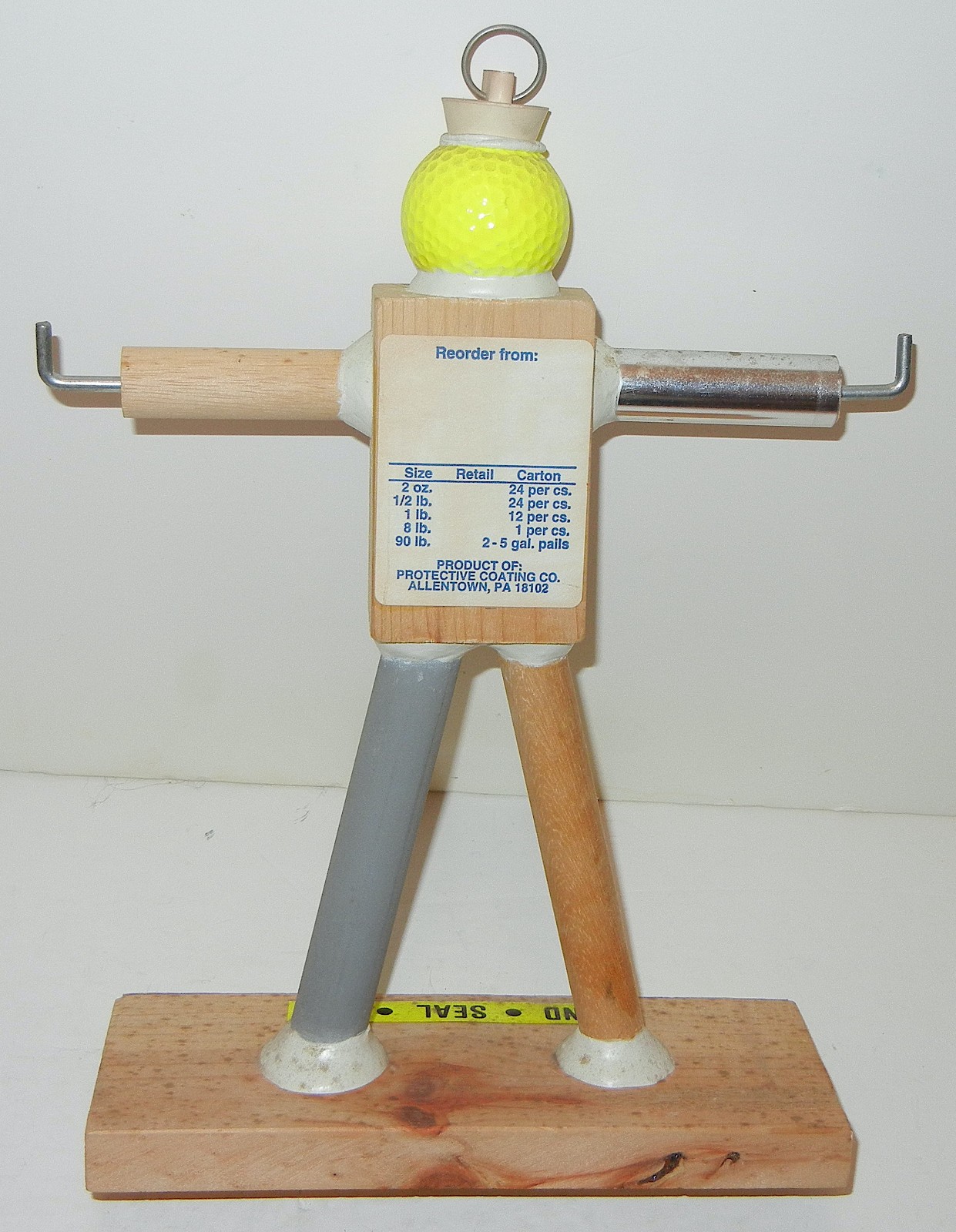VINTAGE PC-11 EPOXY PASTE FIGURAL MAN STORE COUNTER DISPLAY SIGN
